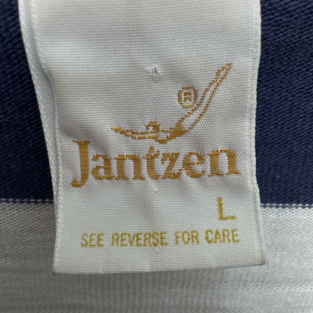 Jantzen Lg Tank womens blue green white stripe sleeveless made in USA - Picture 2 of 7
